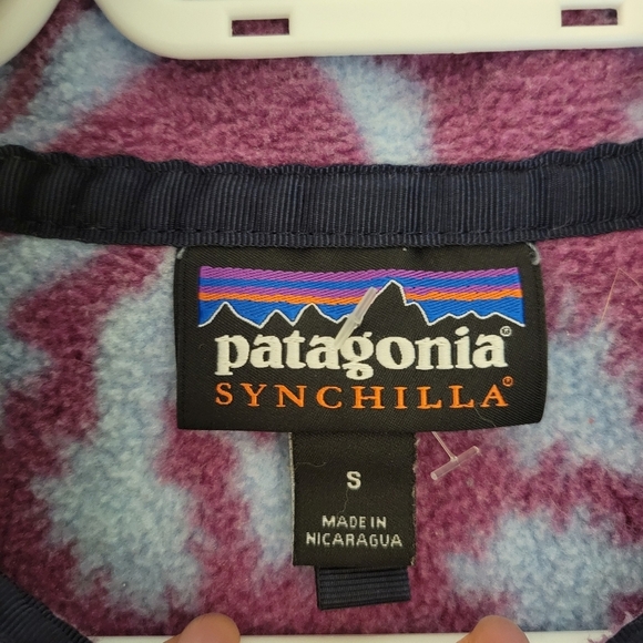 Patagonia synchilla joshua tree geode purple pink blue aztec fleece pullover S - Picture 6 of 9
